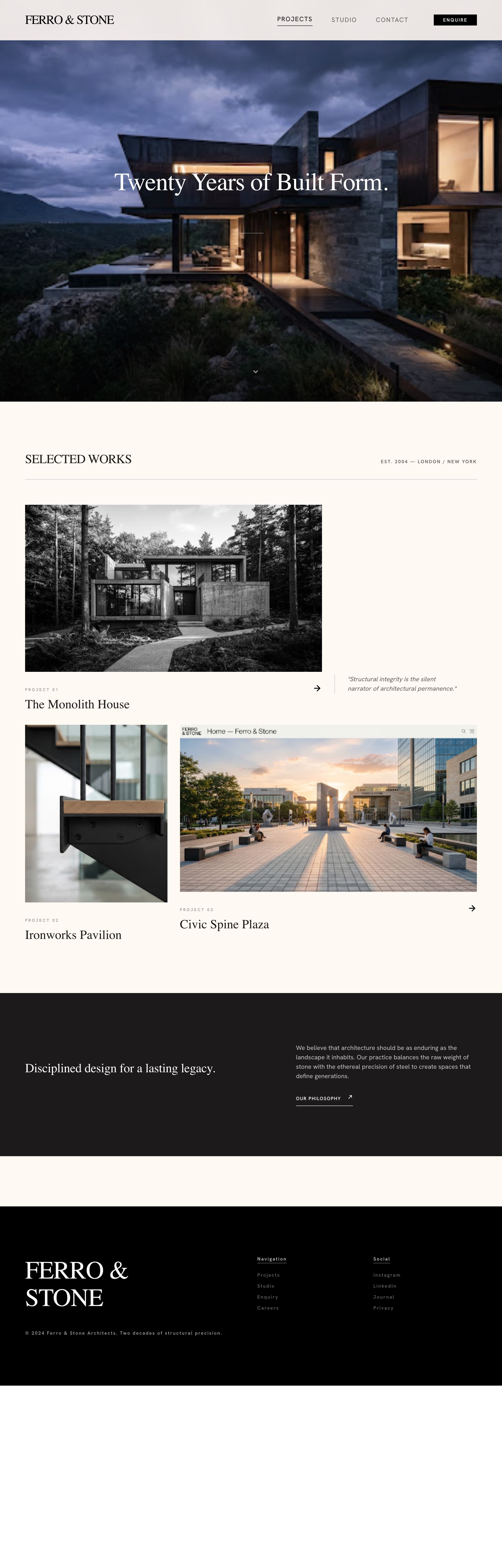 Ferro & Stone website design preview