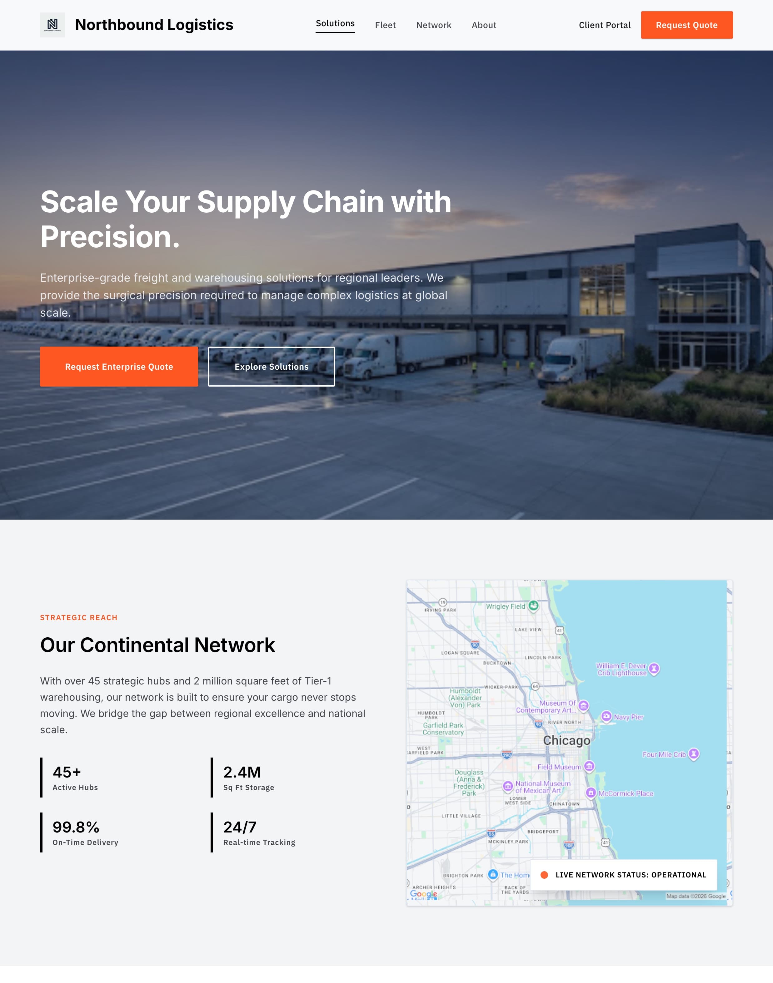 Northbound Logistics website design preview