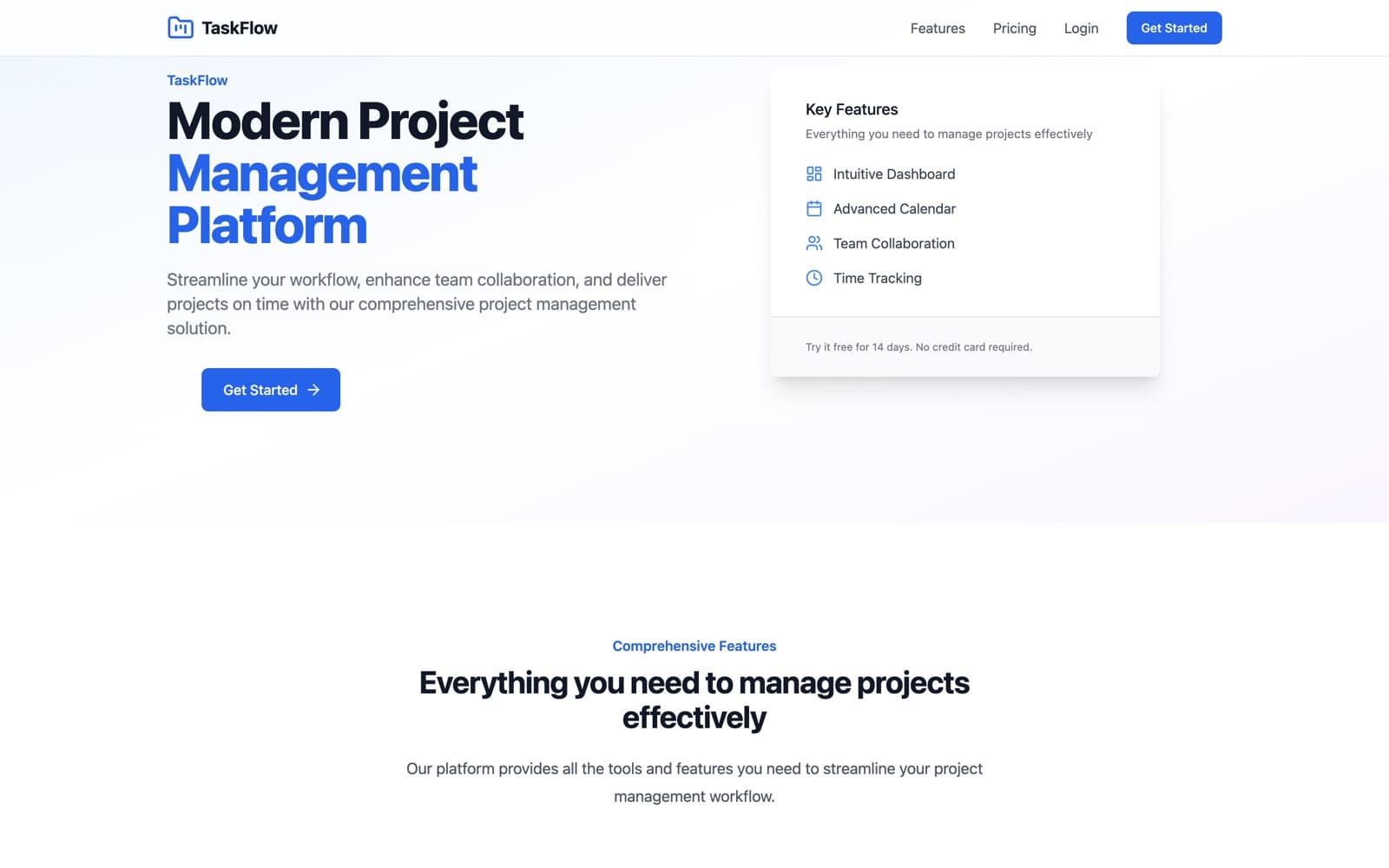 TaskFlow product screenshot